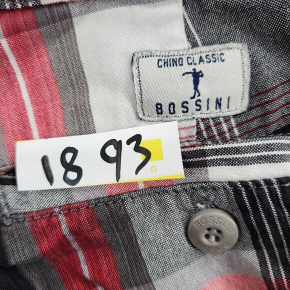 Bossini Shorts Men's Size 33 Plaid 2 Pairs Blue Red White Reversable Chono Class - Picture 13 of 13